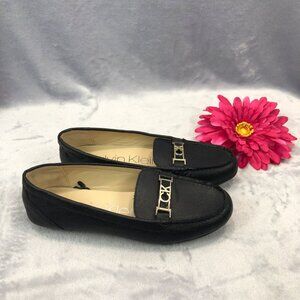 Calvin Klein Lacy Loafer Sz 8.5 M Black Slip on Flats